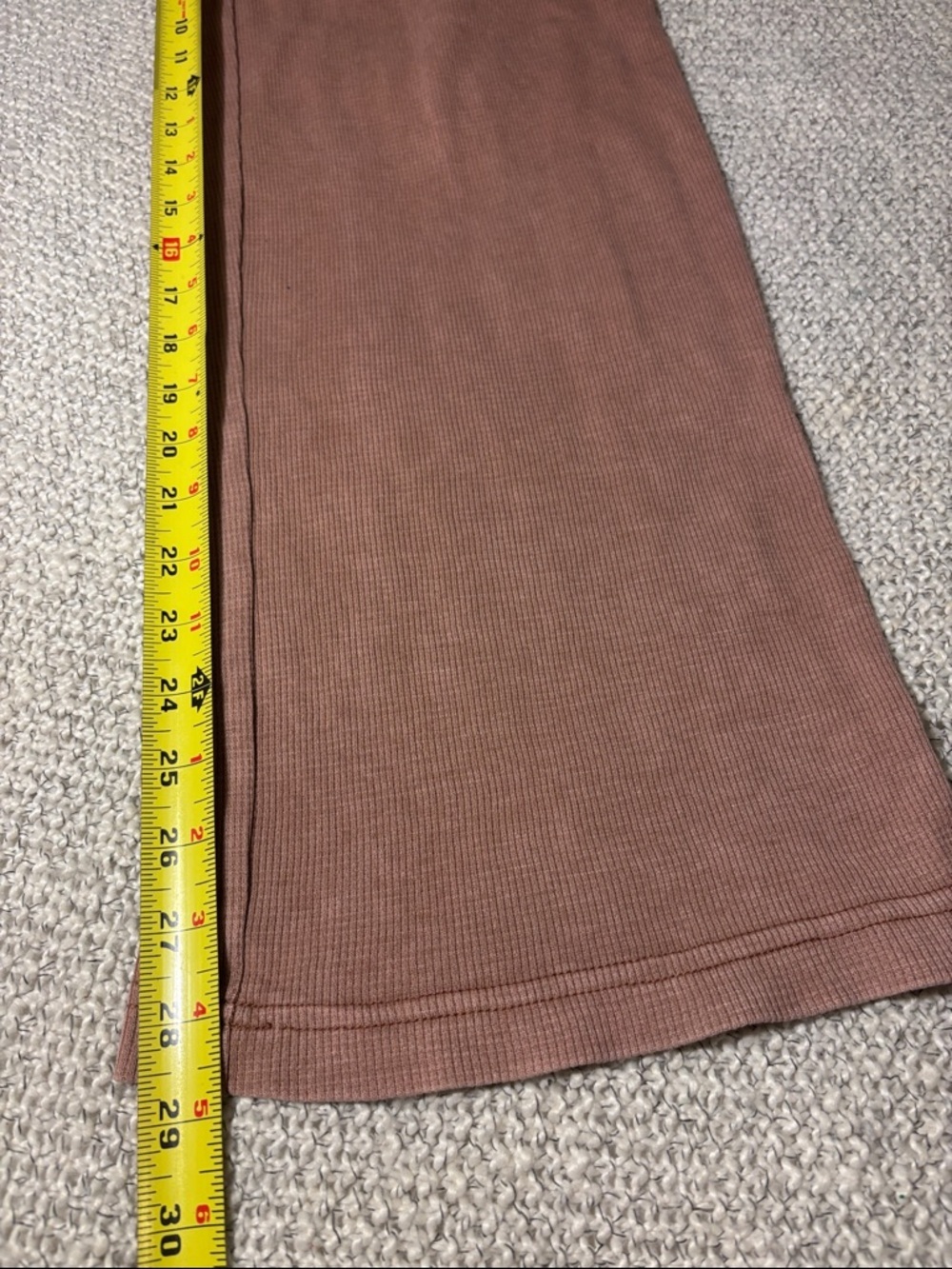 Ribbed Drawstring Lounge Pants with Pockets, Rust - Picture 5 of 7